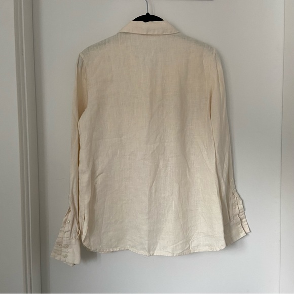 Beaton Linen Long Sleeve Button Up Alabaster XS - Picture 6 of 7